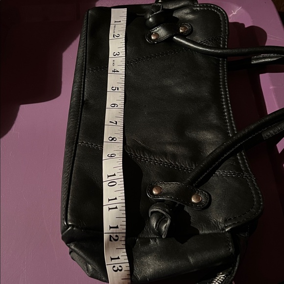 Vintage Spiegel Black Leather Hand Bag - Picture 8 of 10